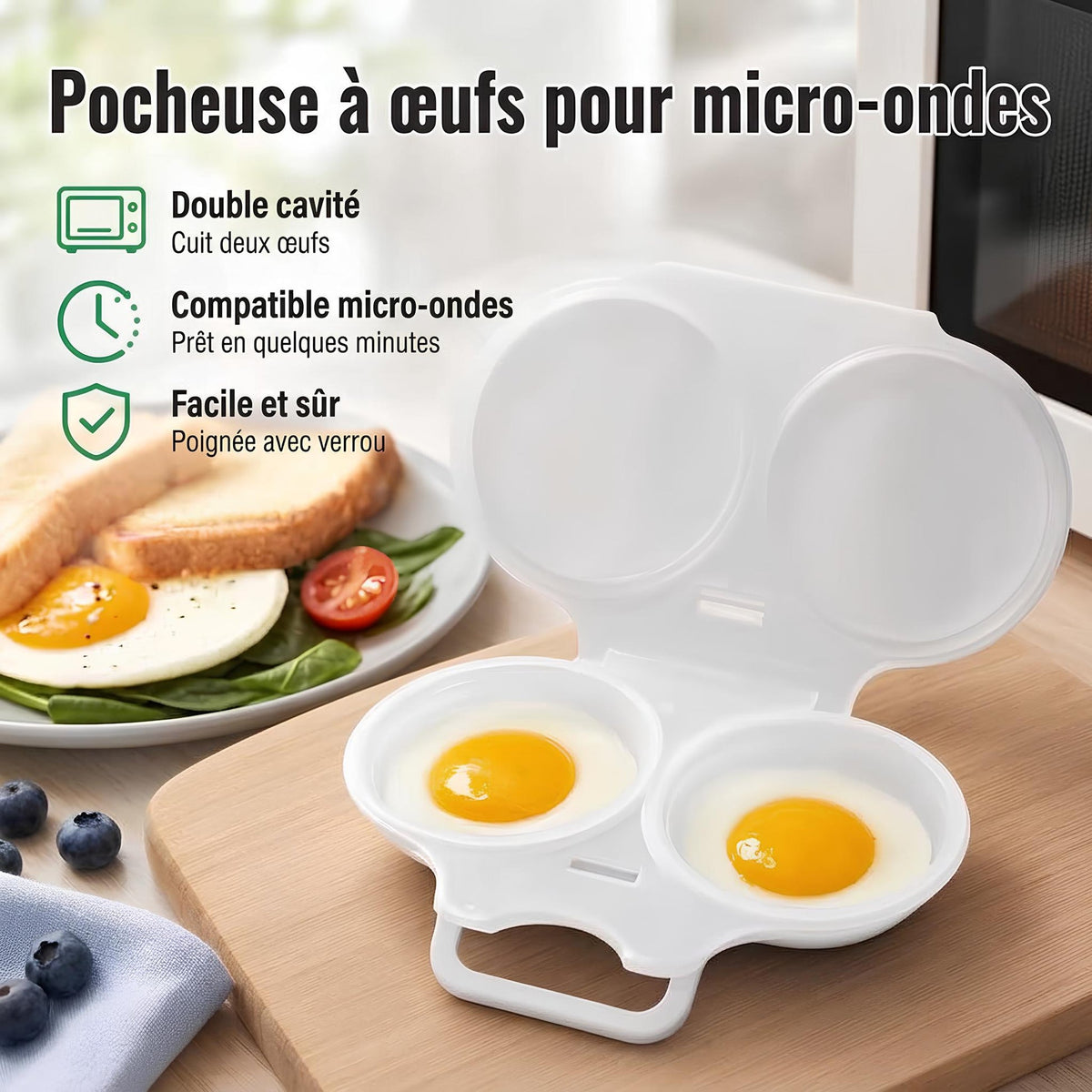 Ustensia™ – Pocheur d'Œufs Micro-Ondes